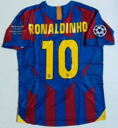 FC Barcelona Ronaldinho #10 UEFA Champions League 2006 Finale Kurzarm Trikot