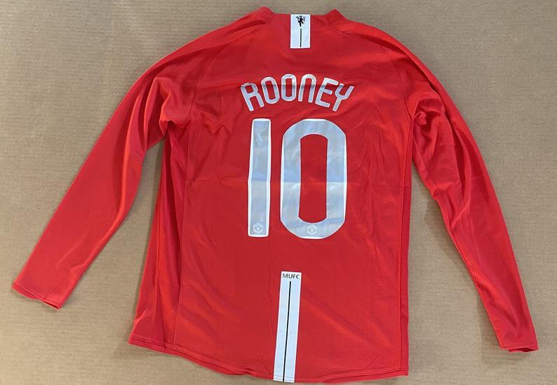 2008 UEFA Champions League Final Manchester United Wayne Rooney Trikot - Langarm