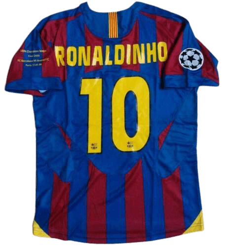 FC Barcelona Ronaldinho #10 UEFA Champions League 2006 Finale Kurzarm Trikot