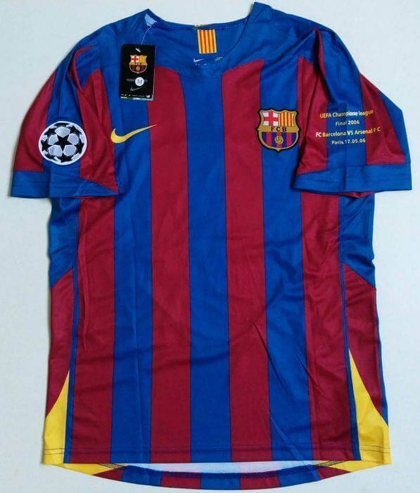 FC Barcelona Ronaldinho #10 UEFA Champions League 2006 Finale Kurzarm Trikot