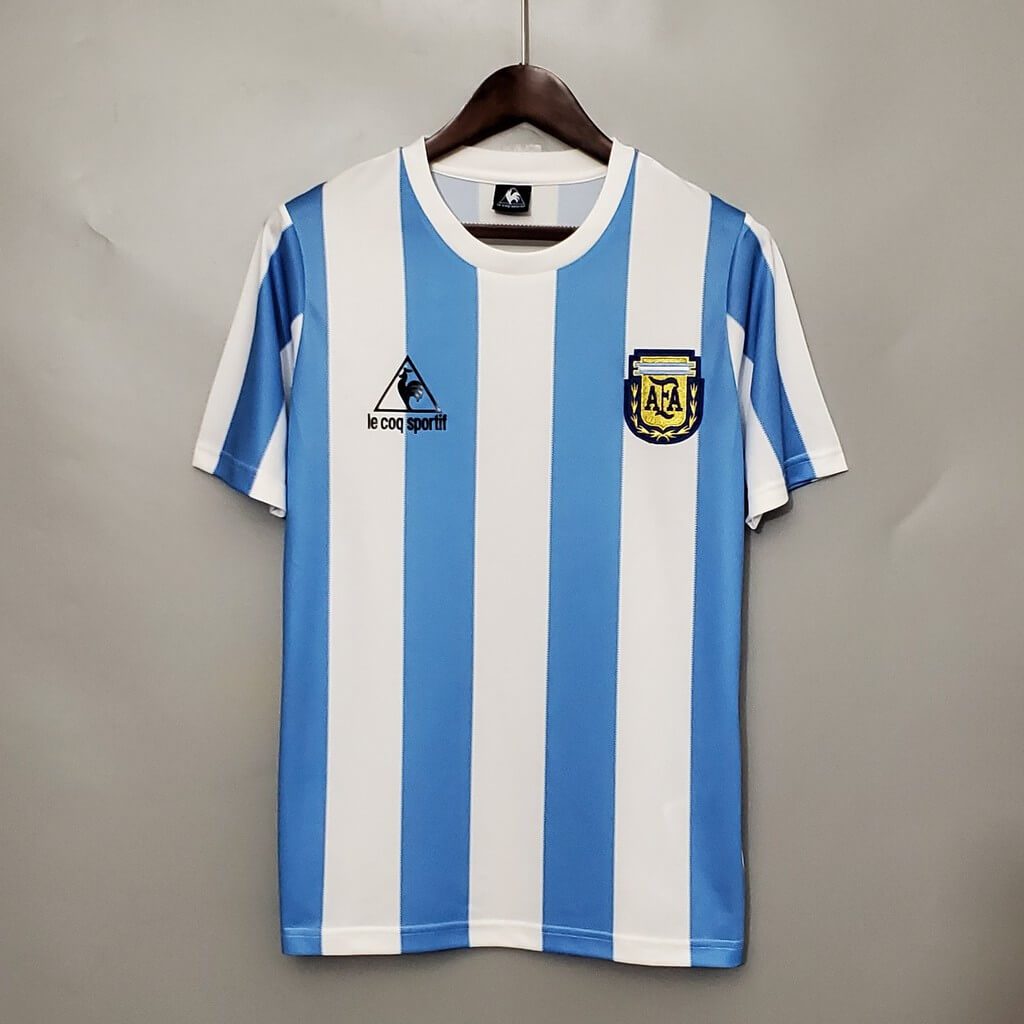Argentina 1986 Home Retro Shirt Diego Maradona 10 Jersey World CupFan Version