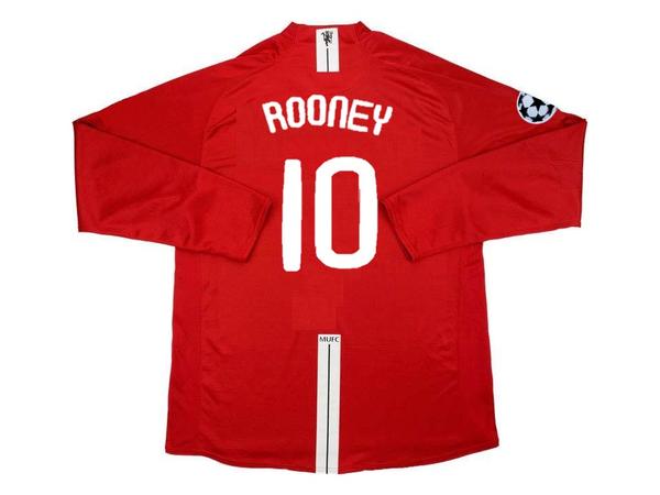 2008 UEFA Champions League Final Manchester United Wayne Rooney Trikot - Langarm