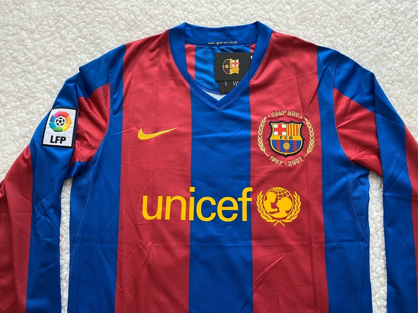 FC Barcelona Ronaldinho #10 La Liga 2007/08 Heimtrikot mit Patches - Langarm