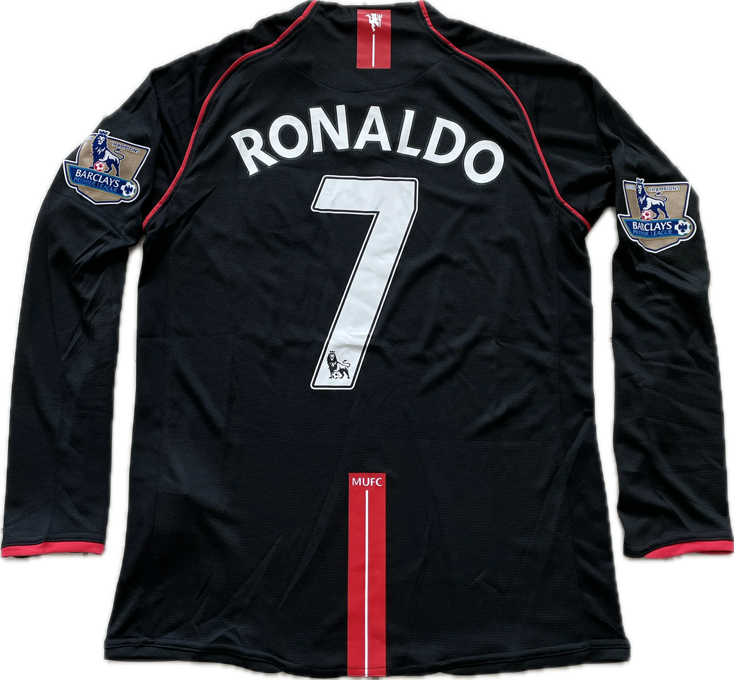 Manchester United 2007/08 Cristiano Ronaldo Auswärtstrikot – Langarm – Premier-League-Version