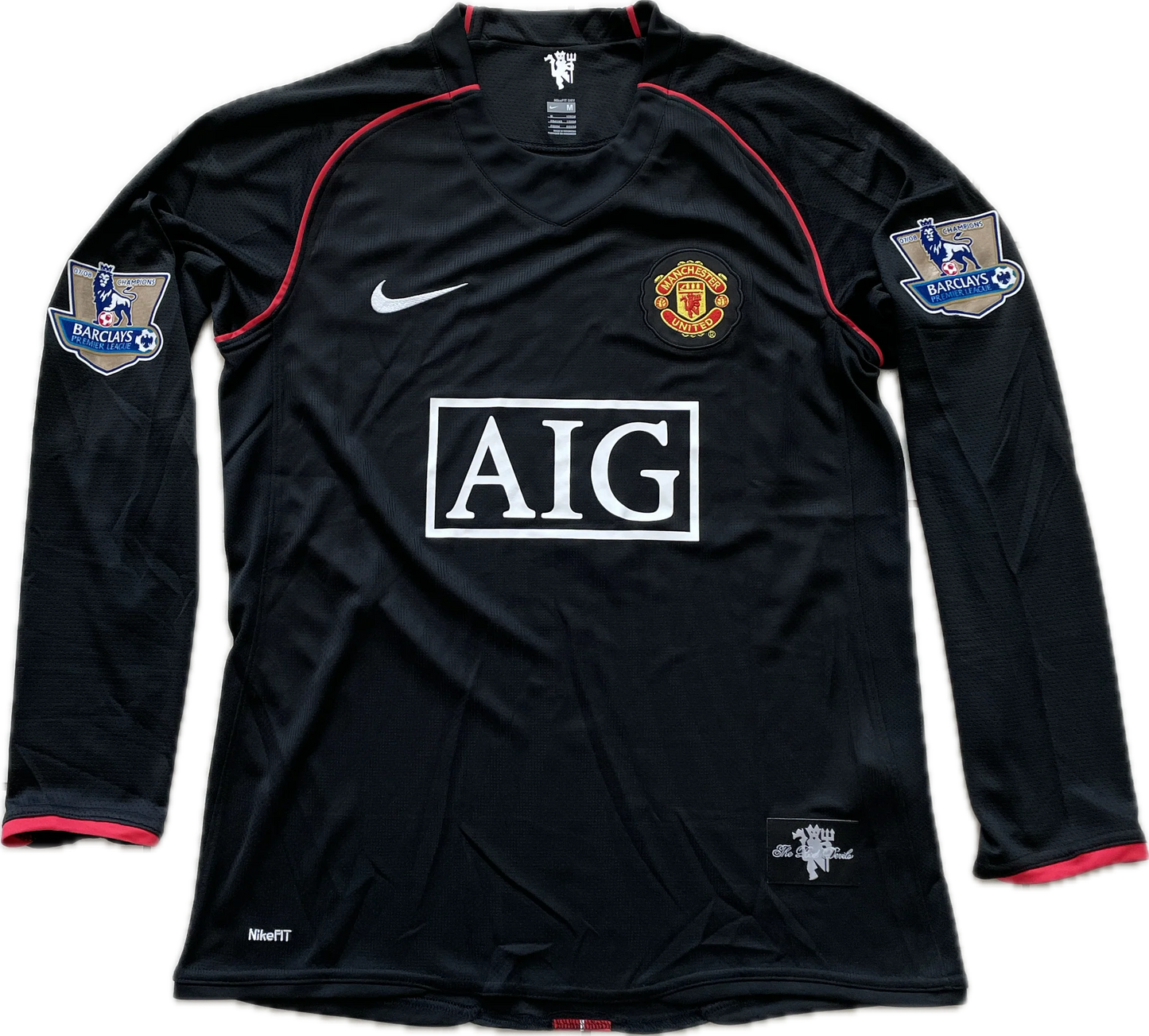 Manchester United 2007/08 Cristiano Ronaldo Auswärtstrikot – Langarm – Premier-League-Version