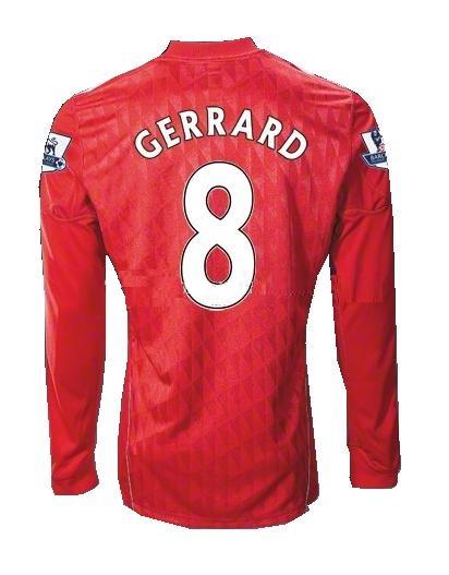 Steven Gerrard LIVERPOOL JERSEY 2010-2012 Home KIT Long Sleeve