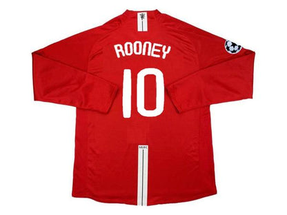 2008 UEFA Champions League Final Manchester United Wayne Rooney Trikot - Langarm