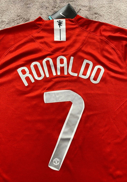Ronaldo 7 Rückennummer Detail Manchester United 2008 CL Finale Jersey